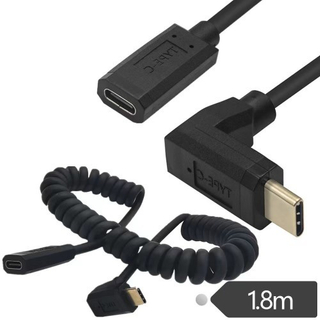 1.8M male to female USB Type-C3.1 coiled high-speed transmission cable