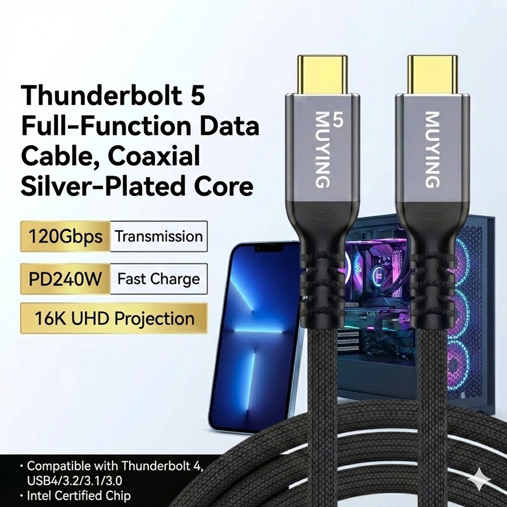 Thunderbolt 5 Full-Function Data Cable Thunderbolt 5
