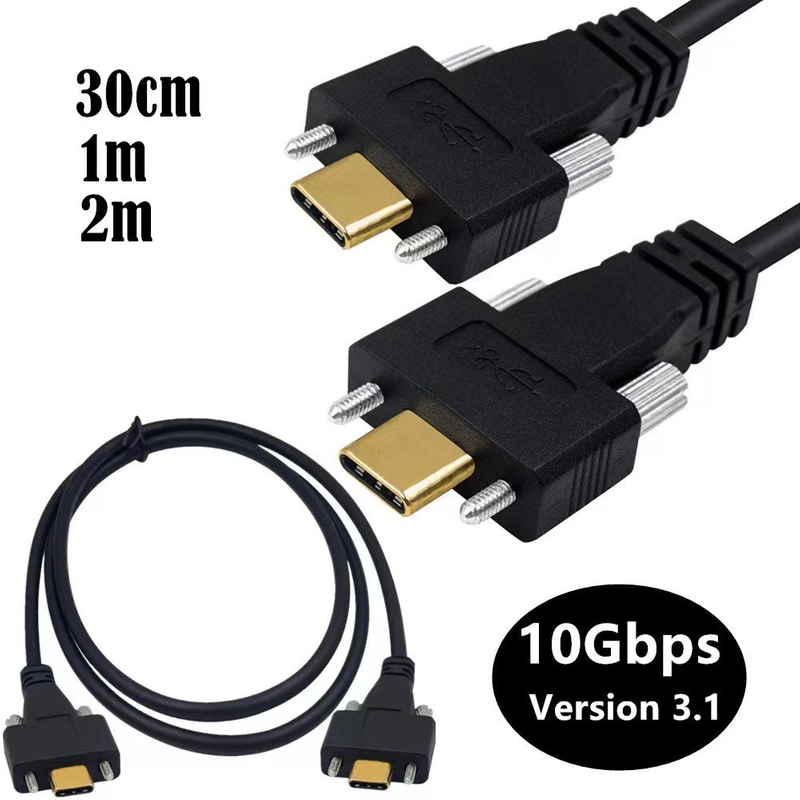 USB 3.1 Type-C high-speed transmission cable with two ears and screws