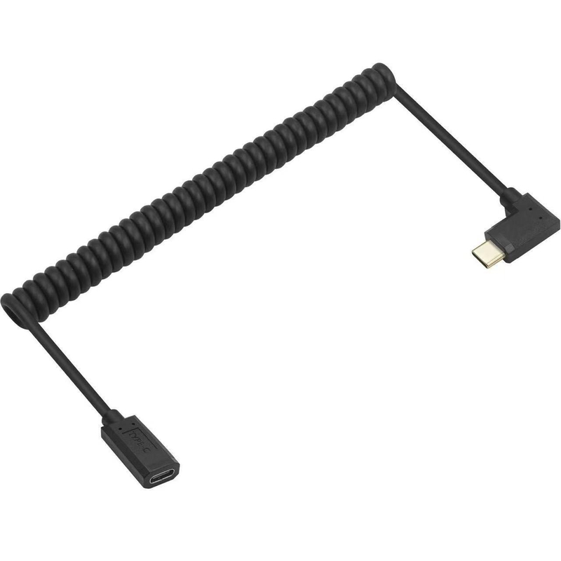 1.8M male to female USB Type-C3.1 coiled high-speed transmission cable