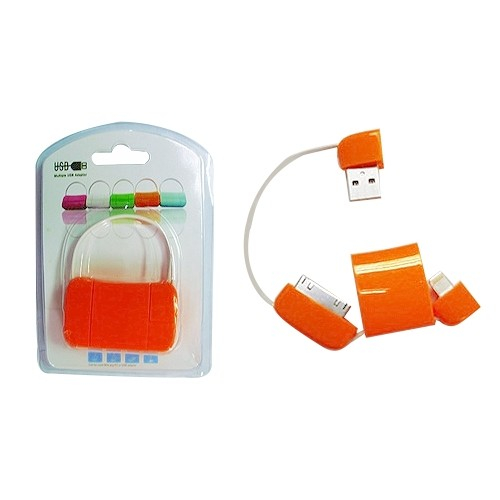 Sample 28 Orange USB A Male & I-PHONE Transmission Cable