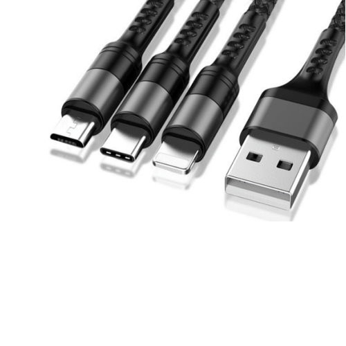 USB C to Multi Fast Charging Cable [Apple MFi Certified] USB A/C to 3-in-1 Long Charging Cord