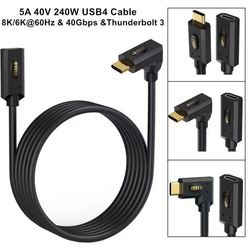 USB Type C male to USB Type C female transmission cable
