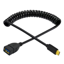 USB 3.0 A female-C male straight telescopic spring transmission cable