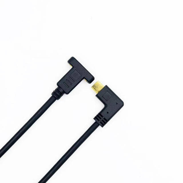 USB 3.1 Type C male 90 degree elbow/C female keyhole transmission cable