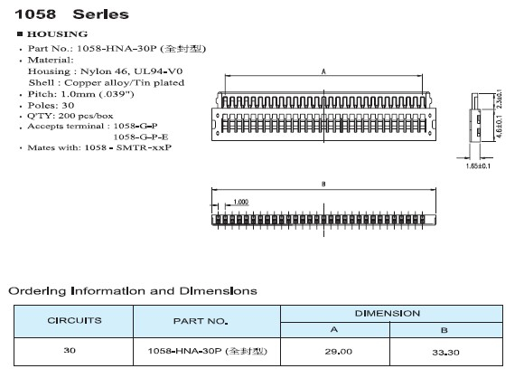 1058H / 1058HNA Series Connectors
