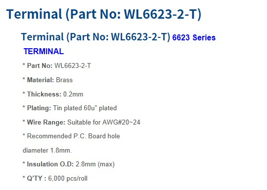 6623 Series Crimp Terminal