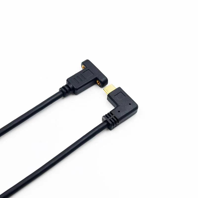 USB 3.1 Type C male 90 degree elbow/C female keyhole transmission cable