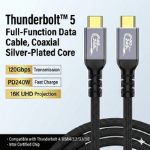  Intel Certified Thunderbolt 5 Full-Function Data Cable 120Gbps Light-Speed Transmission PD 240W Blazing Fast Charge