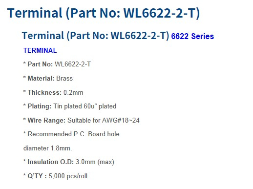 6622 Series Crimp Terminal