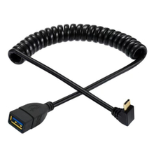 USB 3.0 A female-C male elbow telescopic spring transmission cable