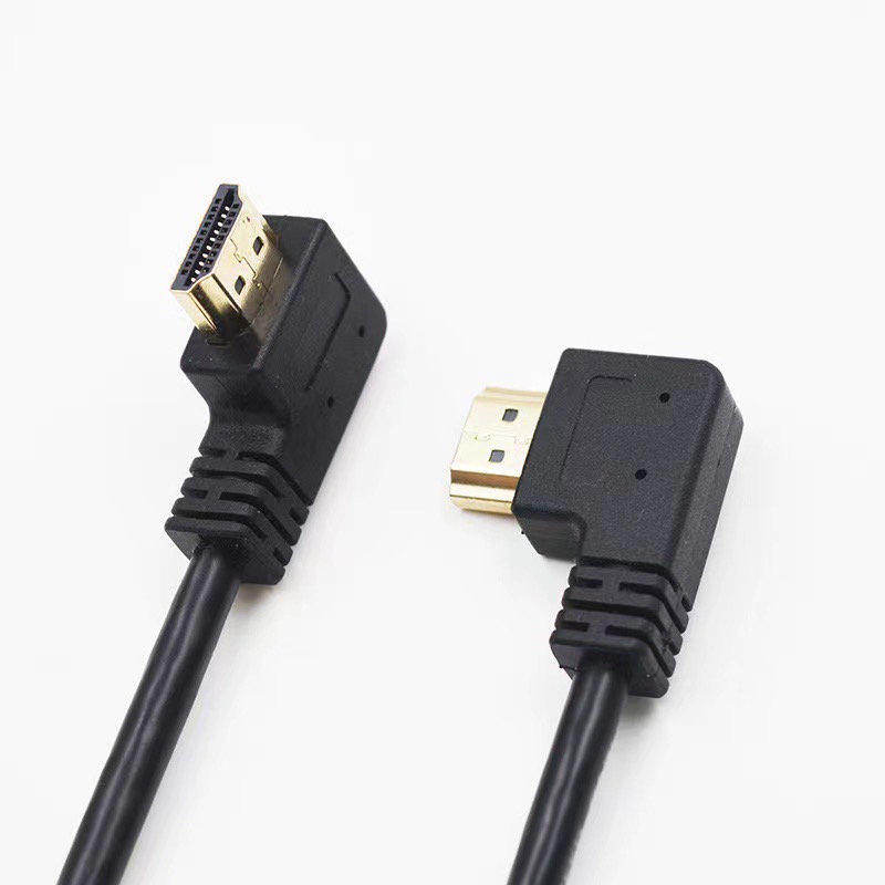 Elbow HDMI male to male 90 degree left and right bend straight cable high definition audio and video signal connection short cable slim cable
