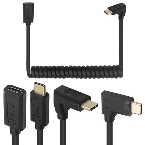 1.8M male to female USB Type-C3.1 coiled high-speed transmission cable