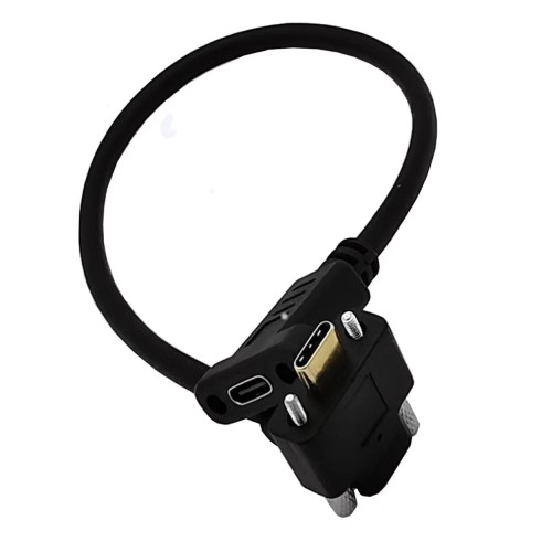 USB 3.1 Type-c Male To Female Extension Cable with Screw Holes