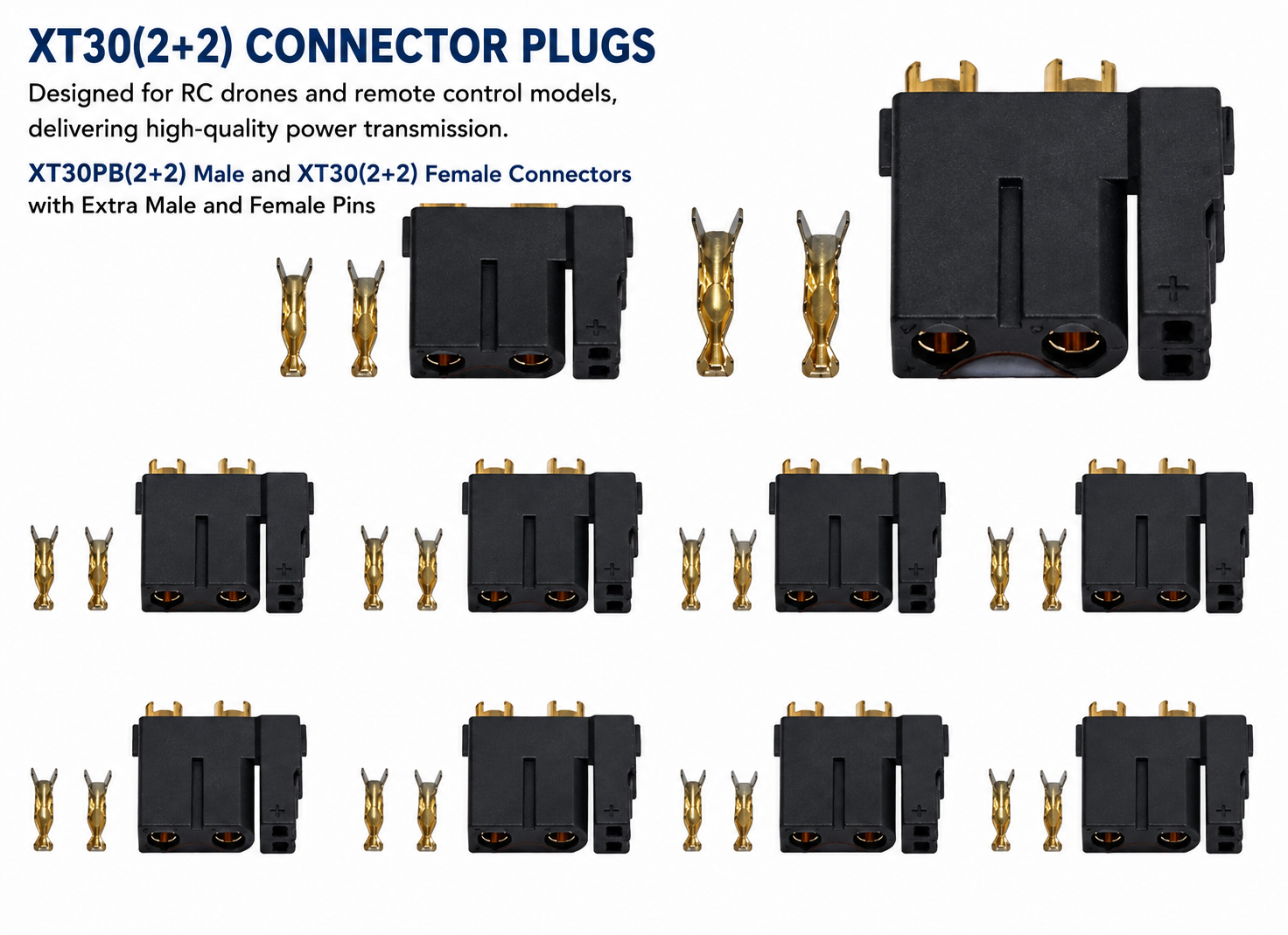 XT 2+2 and XT 2+4 Hybrid Power and Signal Connectors