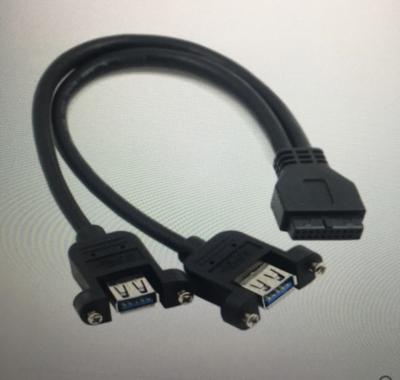 USB 3.0 20pin + dual female with lock