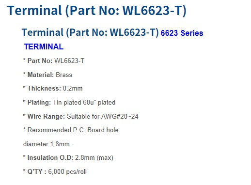 6623 Series Crimp Terminal