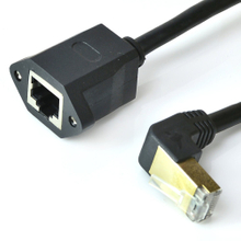 RJ45 male (90 degrees) TO female network cable