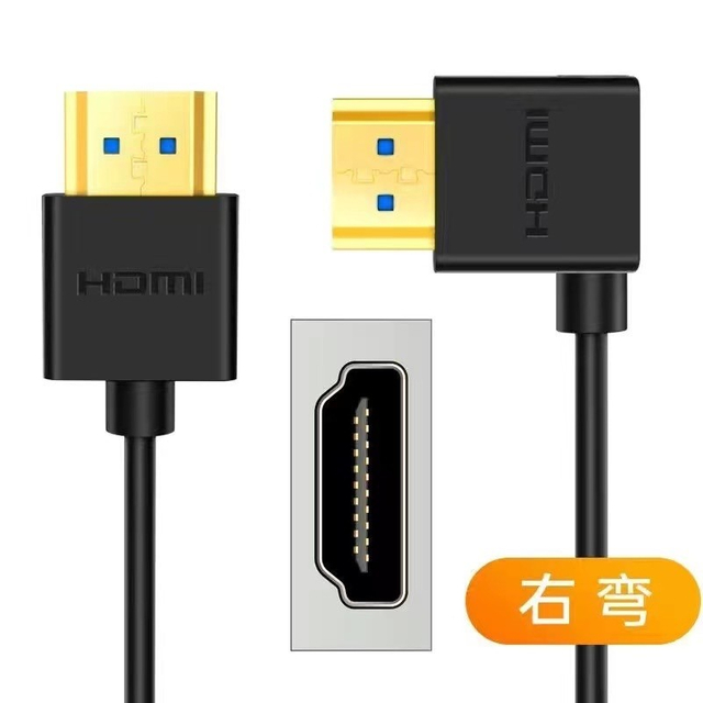 Right-bent HDMI2.0 male-to-male cable