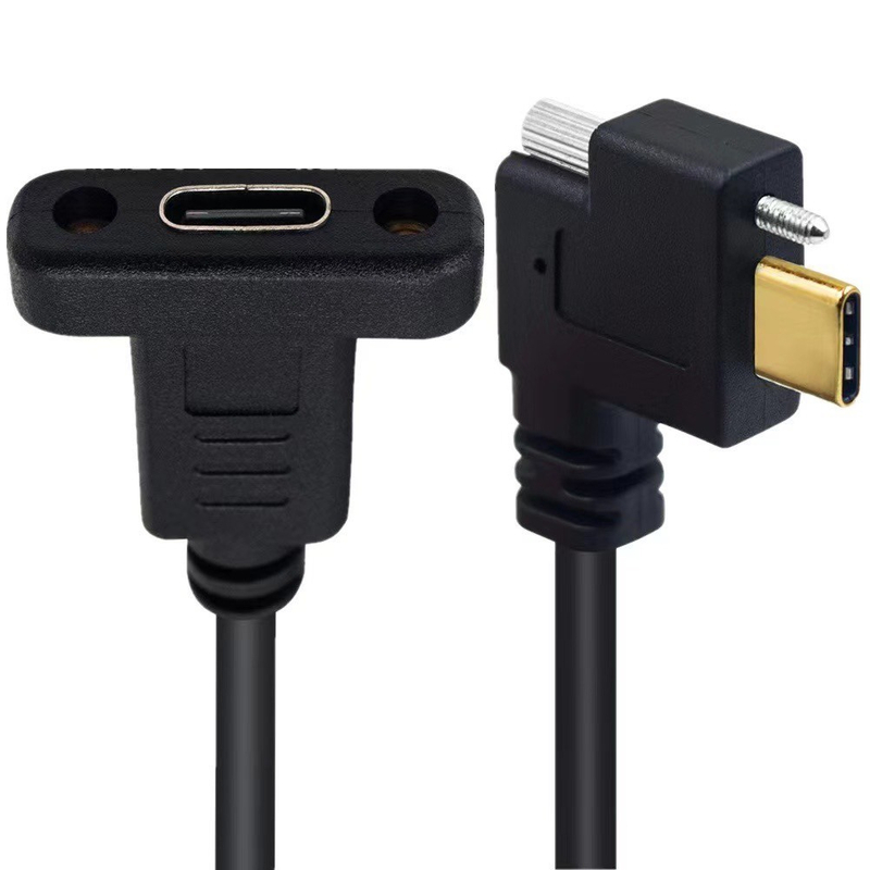 USB3.1 Type-C female to male connector with single screw cable on top