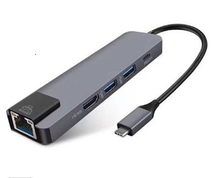 (HDMI+VGA+RJ45+PD+USB A) 5-in-1 USB C multi-function hub