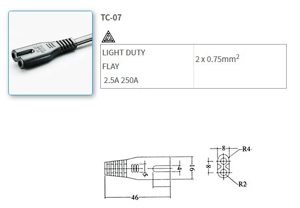 TC-01 Australia/New Zealand standard power cord