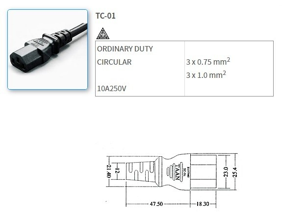 TC-01 Austraiianand New Zealand Standard Power Supply Cords