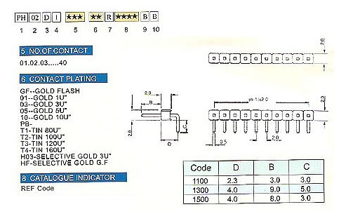 2.00mm PH02D1 series female/pin header