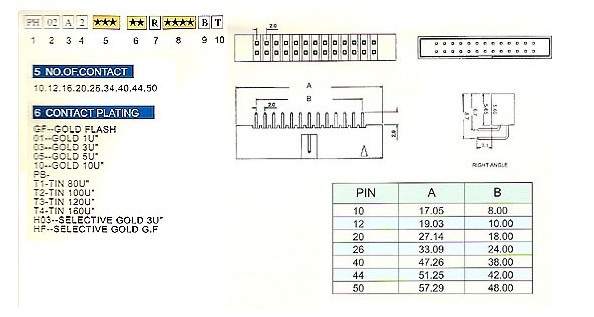 2.00mm PH02A2 series female/pin header